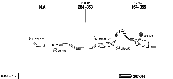 thumbnail image 2 of Complete Exhaust System For Ford Capri II & III 2.0L, 2.3L, 3.0L V6 (1974-1984) German-Made 2 of 3