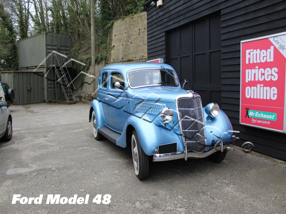 A fully fabricated stainless exhaust system for a Ford Model 48 