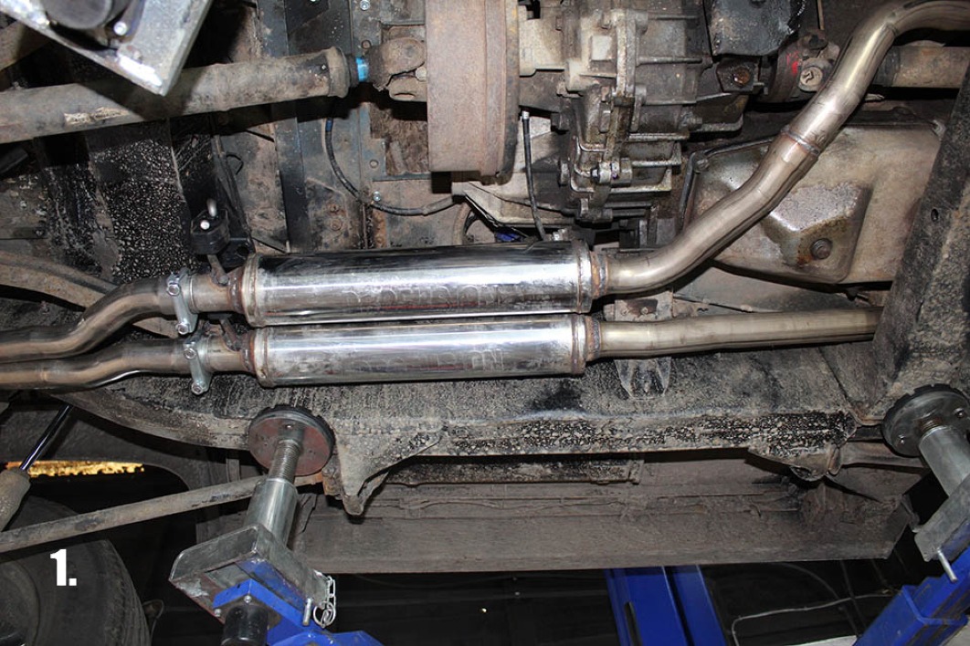 A fully fabricated stainless exhaust system for a Landrover Defender