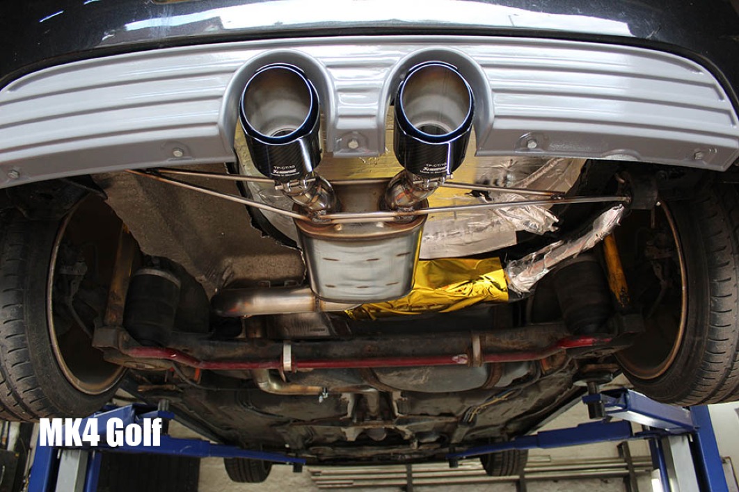 Twin tail pipes on a MK4 Golf 1.8 GTi in R32 MK5 style 
