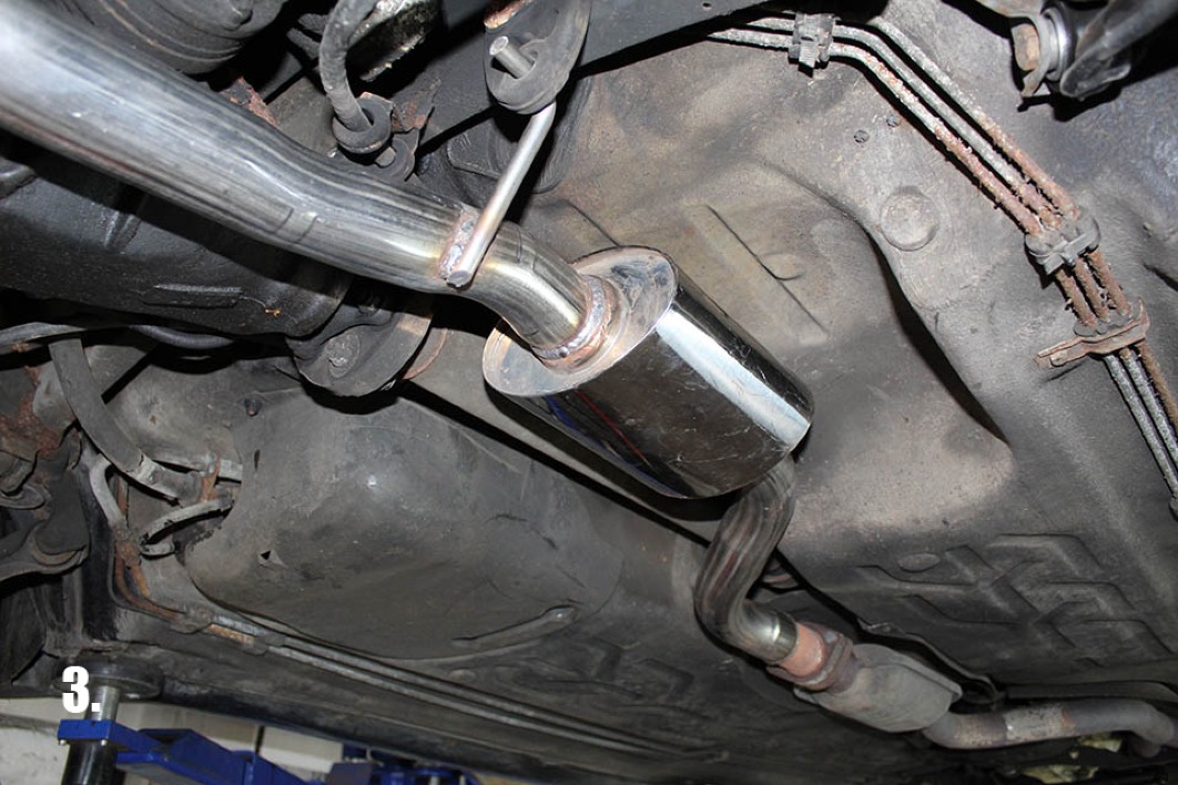 A fully fabricated stainless exhaust system for a Mercedes 190e